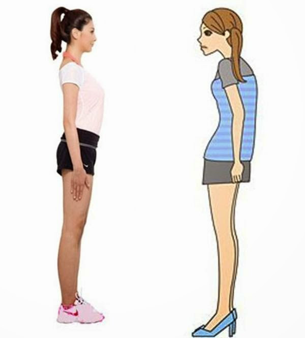 Giữ đúng tư thế đứng ngồi, nằm. Nếu bạn có tư thế đúng, cơ thể sẽ tự động đi vào "form dáng" chuẩn, bụng nhỏ, mông và ngực nở mà không cần tập luyện quá mệt mỏi.