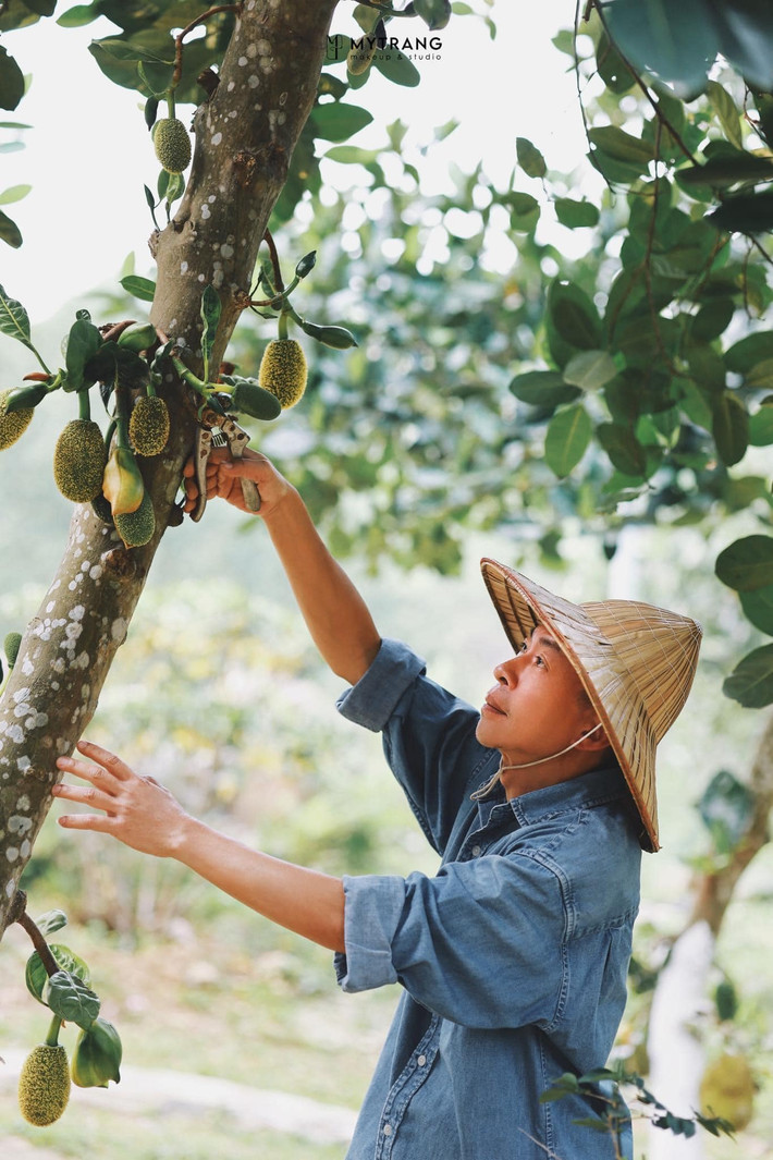 Theo những bức ảnh được nam nghệ sĩ chia sẻ, có thể thấy anh chăm cây trái rất "mát tay" khi cây nào cây nấy ra quả trĩu cành.