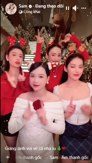 Dưới bức ảnh của bác sĩ Thịnh, Sam gửi lời cảm ơn "người anh ruột" vì đã tài trợ chương trình Noel quá là ấm áp và chất lượng.