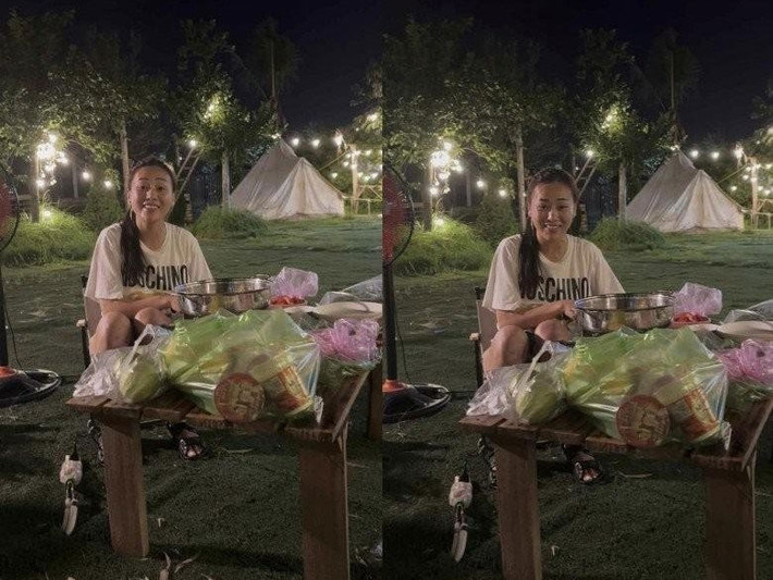 Mỗi khi gia đình chồng tụ họp ăn liên hoan, Phương Oanh luôn là người đứng bếp. Dịp lễ 2/9 vừa qua, cặp đôi có chuyến dã ngoại cùng bạn bè thân thiết.