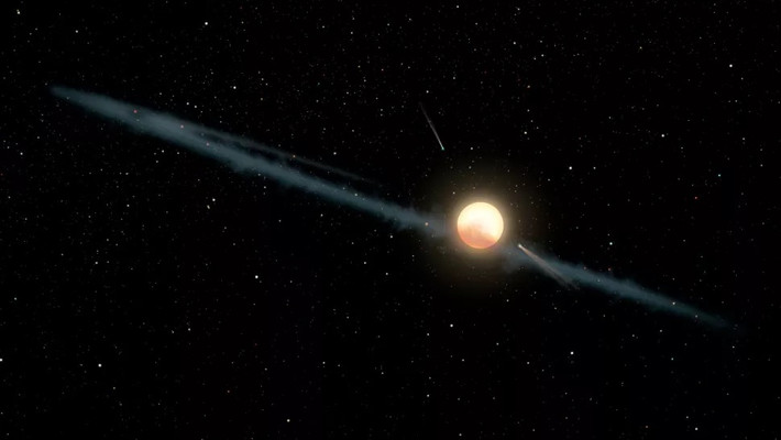 Ngôi sao KIC 846285 giảm độ sáng theo những khoảng thời gian không đều và kỳ lạ, thậm chí có lúc độ sáng giảm tới 22% so với bình thường. Nhiều giả thuyết được đặt ra, tuy nhiên, các nhà nghiên cứu tin rằng ngôi sao được bao quanh bởi một lớp bụi bất thường. Nguồn: NASA/JPL-Caltech.