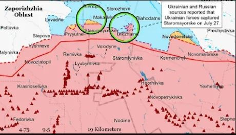 Một ví dụ rõ ràng là những gì đã xảy ra ở hướng Nam Donetsk trên mặt trận gần Urozhainy và Staromayorsky, khi Quân đội Ukraine ở đó cũng tấn công rất tích cực ở vùng đất thấp, nhưng cuối cùng họ sa lầy trong chiến đấu, chịu tổn thất và buộc phải rút lui, vì quân Nga đã chiếm ưu thế khi ở địa hình cao.