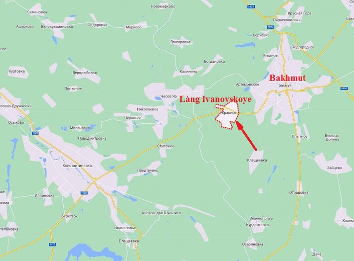 Làng Ivanovskoye (tên cũ là Krasnoe), nằm trên đường cao tốc Bakhmut - Konstantinovka, có tầm quan trọng chiến lược đối với Quân đội Ukraine. Đây cũng là “động mạch chính cuối cùng”, làm nhiệm vụ cung cấp cho lực lượng phòng thủ Ukraine ở trong thành phố Bakhmut. Sau khi chặn đường, Quân đội Ukraine sẽ bị bao vây gần như hoàn toàn.