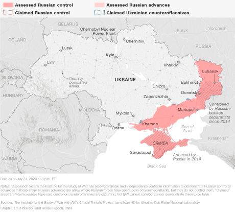 Trong khi Mỹ và những người quốc gia bảo thủ hơn, dự đoán rằng mặc dù quân đội Ukraine có thể thành công, nhưng không thể đến được bờ biển Azov. Tuy nhiên ít nhất là Quân đội Ukraine cũng có thể dùng vũ khí tầm xa, để cắt đứt đường vận chuyển của quân đội Nga và đây cũng không phải là vấn đề lớn.