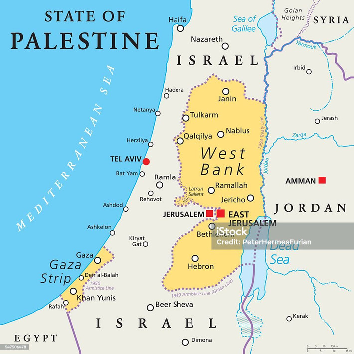 Mặc dù khu vực Bờ Tây không thuộc về Hamas mà thuộc về Fatah của người Palestine, nhưng các nhóm thánh chiến (Jihad) và các nhóm vũ trang cực đoan khác cũng hoạt động ở đây. Quân đội Israel cũng phải thường xuyên tiến hành các cuộc đột kích vào Bờ Tây để tiêu diệt các nhóm vũ trang cực đoan.