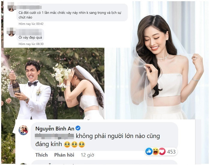 Bình An - Phương Nga tổ chức hôn lễ hôm 21/10 vừa qua. Bên cạnh những lời khen dành cho cặp đôi "trai tài gái sắc", bộ váy cưới crop top hở eo của Phương Nga bất ngờ lại bị không ít khán giả chê bai. Ảnh: thanhsoishowbiz.