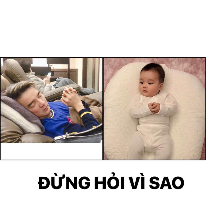 Đến dáng ngủ của bố con cũng bắt chước được nhé!