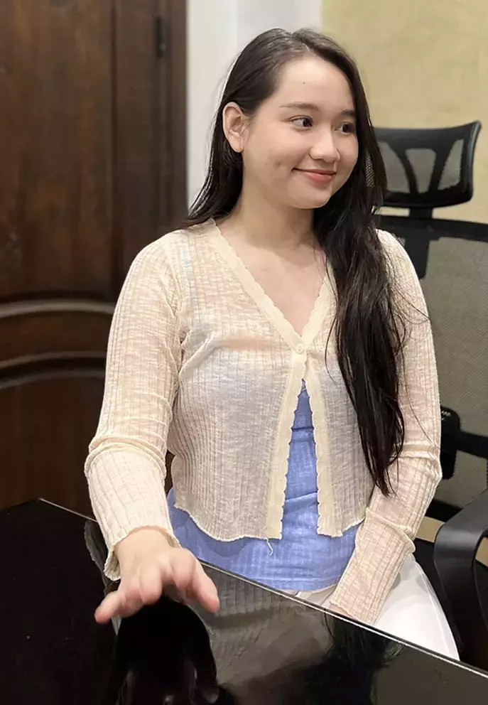 Ngoại hình lúc lên cân của Trúc Anh khi cô xuất hiện hôm 19/9. (Ảnh: Vietnamnet)