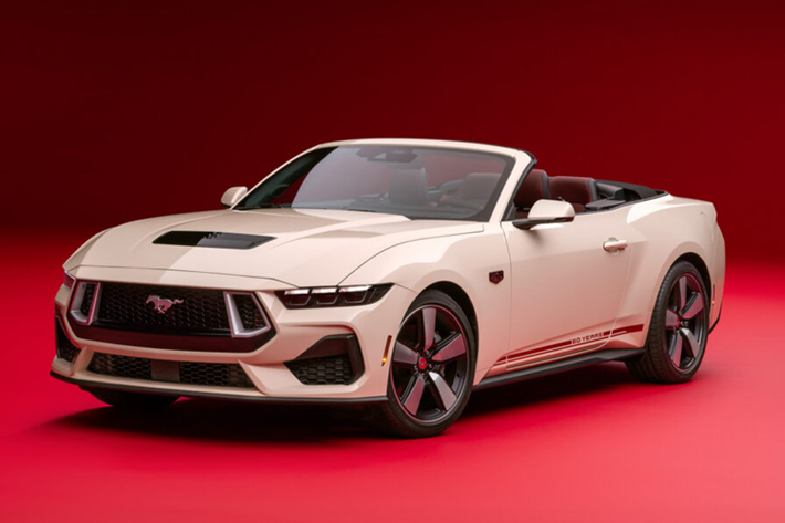 Những điểm nổi trên mẫu Ford Mustang 60th Anniversary Package đặc biệt này được lắp đặt bộ mâm xe 20 inch mới được hoàn thiện với màu Xám Dark Gravity được phay cắt cùng logo Mustang màu Đỏ Vermillion.