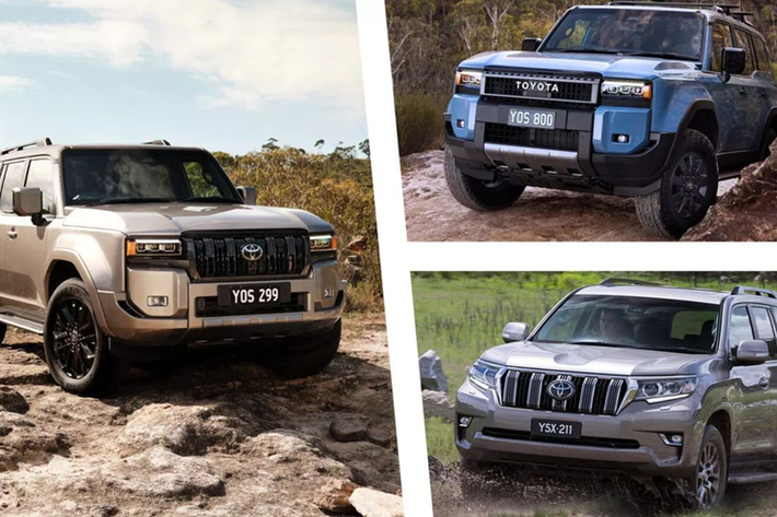 Land Cruiser Prado dành cho thị trường Úc chỉ được trang bị động cơ diesel 4 xi-lanh, dung tích 2,8 lít tăng áp, sản sinh công suất 201 mã lực và mô-men xoắn cực đại 500 Nm. Hệ truyền động nâng cấp này kết hợp với hệ thống hybrid nhẹ Toyota V-Active 48V, nhằm mục đích nâng cao hiệu suất sử dụng nhiên liệu và khả năng phản hồi.