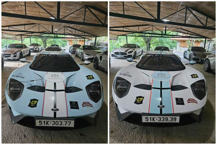 Bộ đôi Ford GT của vua cà phê Việt đầu tiên phải kể đến chiếc '67 Heritage Edition “độc nhất” dải đất hình chữ S được đưa về nước vào khoảng giữa tháng 5/2021. Được biết, trước đó hàng độc này từng thuộc thuộc sở hữu của nhà Novaland. Xe đeo biển số 51K - 339.39.