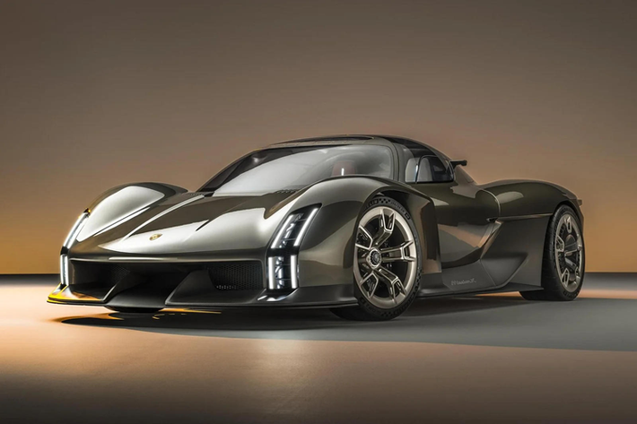 Porsche Mission X Porsche đã canh đúng dịp kỷ niệm 75 năm thành lập hãng làm thời điểm hoàn hảo để ra mắt mẫu xe kế nhiệm 918 Spyder. Đây là sự kết hợp hoàn hảo giữa xe thể thao và sự sang trọng, do đó có màu sơn Rocket Metal độc đáo và nội thất bọc da cao cấp.