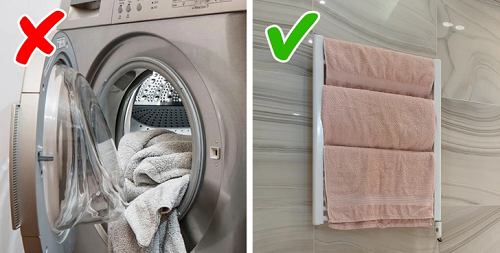 1. Khăn tắm. Khăn tắm dễ hấp thụ nước, là nơi sinh sản hoàn hảo cho các mầm bệnh không mong muốn. Không gì tệ hơn việc tắm gội sạch sẽ rồi lau người bằng một chiếc khăn bẩn nên làm sạch là điều rất cần thiết. (Ảnh: BS)