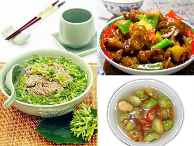 Rau chín, múc canh cua thiên lý ra bát, thưởng thức cùng cơm và một bát cà pháo.