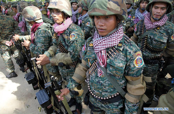 Lực lượng nòng cốt của RCAF vẫn là lục quân với quân số hơn 80.000 quân, cùng lực lượng hiến binh có quân số lên đến 10.000 quân. Trong khi đó không quân và hải quân Campuchia không được đánh giá cao nếu không muốn nói là chỉ có tình hình thức với trang bị khá hạn chế. Nguồn ảnh: news.xinhuanet.