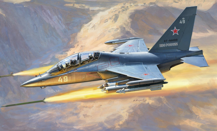 Kể cả chưa cải tiến, nguyên bản Yak-130 có thể làm nhiệm vụ chiến đấu khi tải trọng vũ khí máy bay tới 3 tấn với 9 điểm treo. Máy bay trang bị 2 động cơ cho tốc độ tối đa 1.060km/h, tầm bay 2.100km. Ảnh: Wikipedia