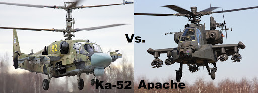 Trực thăng Nga khác với máy bay Mỹ cả về tốc độ bay. Nhưng tầm hoạt động của Apache lên tới 1.899 km lớn hơn Alligator chỉ là 1.100 km. Trần bay chiến đấu của AH-64 là 6.400 mét cao hơn so với Ka-52 5.500 mét. Trên vùng núi, ưu thế này có thể có ý nghĩa quan trọng.