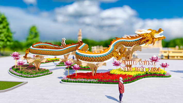 Được biết đón năm mới 2024, điểm nhấn là linh vật rồng triều Nguyễn sẽ được đặt ở hai bên, phía trước Bia Quốc học Huế. Khi hoàn thành cùng với không khí xuân mới đây sẽ là điểm check-in, tham quan lý tưởng cho người dân và du khách.