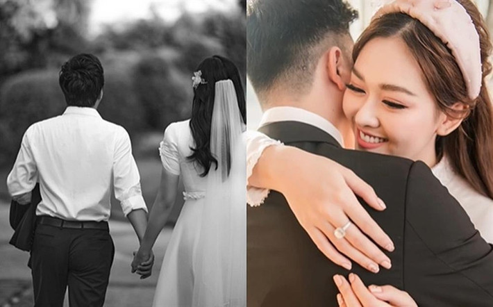 Á hậu Tường San lựa chọn kết hôn ở độ tuổi 20 với bạn trai thiếu gia giấu mặt hơn cô 9 tuổi. Hôn lễ của cặp đôi được tổ chức riêng tư tại Hà Nội vào tháng 11/2020. Ảnh: Saostar