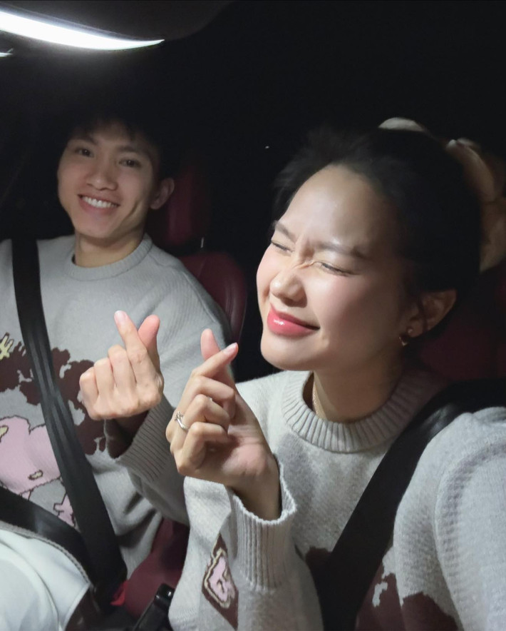 Người đẹp Doãn Hải My có ngày Valentine ấm áp bên ông xã Đoàn Văn Hậu. Ảnh: FB Doan Hai My