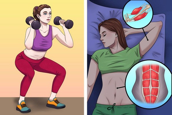Tập luyện thể thao: Nếu cơ thể nhiều cơ, nó sẽ giúp bạn đốt cháy nhiều calo hơn ngay cả khi ngủ. Do vậy, bạn nên luyện tập thể thao mỗi ngày.