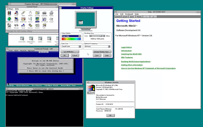 Windows NT 3.5 (1994) đánh dấu sự thúc đẩy của Microsoft vào mảng máy tính doanh nghiệp với các tính năng bảo mật quan trọng và chia sẻ tệp. Bản này cũng hỗ trợ TCP/IP - giao thức truyền thông mạng mà tất cả chúng ta đều sử dụng để truy cập internet ngày nay.