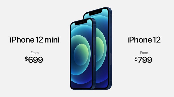 iPhone 12 mini được bán ra với giá khởi điểm là 699 USD (dự kiến 20,9 triệu đồng) và iPhone 12 là 799 (dự kiến 21,9 triệu đồng). Đây là mức giá được cho là cao so với việc loại bỏ đi phần lớn các phụ kiện như tai nghe, củ sạc... khiến người dùng khá thất vọng.