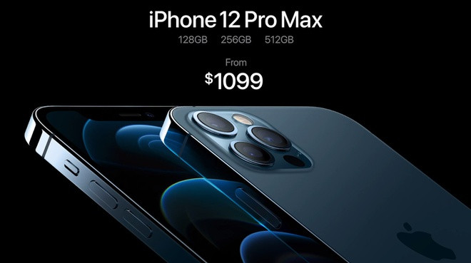 iPhone 12 Pro có giá khởi điểm 999 USD, iPhone 12 Pro Max là 1099 USD. Một điều gây hụt hẫng khác cho iFan đó là dung lượng khởi điểm. Theo đó, bộ đôi Pro, Pro Max sẽ bắt đầu với 128GB. iPhone 12 và mini hoàn toàn không được nhắc tới, nhiều khả năng bộ nhớ khởi điểm sẽ là 64GB như dự đoán.