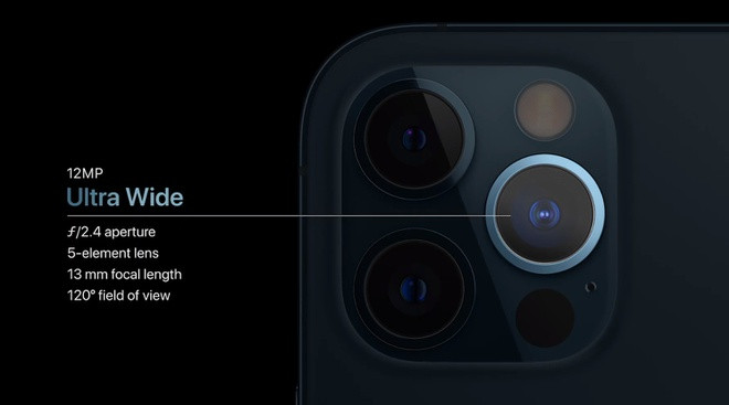 Người dùng hi vọng iPhone 12 Pro, Pro Max sẽ được lên 4 Camera nhưng rất tiếc là bộ đôi này vẫn chỉ có 3 Camera mà thôi. Camera trên iPhone 12 được đánh giá là tốt hơn với cảm biến lớn hơn, khẩu độ tốt hơn, chụp ảnh với dải Dynamic Range rộng hơn, chống rung tốt hơn, quay video cũng ổn hơn nhưng tất cả cũng không hơn iPhone 11 Pro và Pro Max quá nhiều. Cảm biến LiDAR chỉ được trang bị trên iPhone 12 Pro và Pro Max, tuy nhiên nâng cấp này mang tính chất "màu mè" hơn là thực tế.
