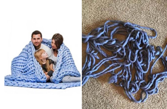 Đặt chiếc chăn, nhận được sợi len, do shop muốn khách tự lập hơn, và sẽ hạnh phúc hơn khi dùng sản phẩm do chính mình làm ra.