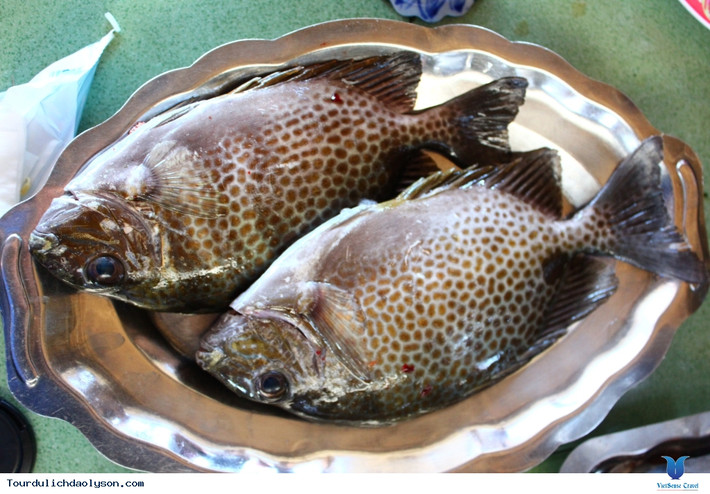 2. Canh cá dìa nấu dứa. Nguyên liệu: Cá dìa, cà chua, dứa, hành, ngò, gia vị. Cá làm rửa sạch ướp hành tím băm, muối, bột ngọt, nước mắm, tiêu. Ảnh: tourdulichdaolyson.com.vn.