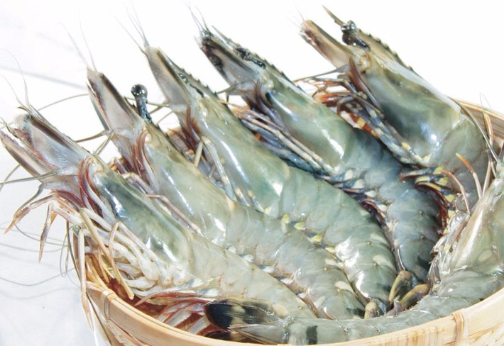 2. Tôm hấp lá sen. Nguyên liệu: Tôm tươi, tỏi xay, dầu vừng, lá sen non, hành hoa, cà rốt, tương đậu nành, gia vị, tiêu. Lấy đĩa tròn lót lá sen và xếp tôm vào trong lá sen. Ảnh: Menu24h.vn.