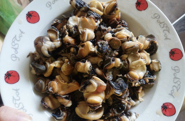 Cà chua rau thơm rửa sạch. Phi thơm 1 thìa hành khô và tỏi băm, trút ruột ốc vào xào, nêm 1 chút nước mắm và nửa thìa hạt nêm cho ngon, xào săn ruột ốc là được. Phi hành xào cà chua. Dấm bỗng hoà lấy nước bỏ bã đổ vào nồi nấu sôi cùng cà chua, nêm gia vị sao cho chua mặn ngọt vừa miệng. Ảnh: momkitty.com.