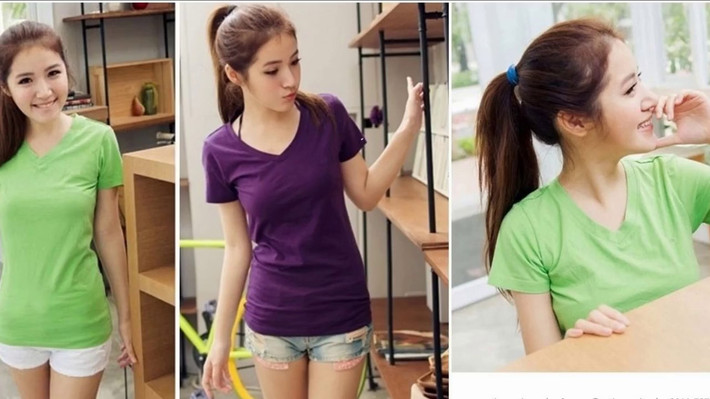 3. Mặc áo thun cổ trái tim. Đây là loại cổ áo khiến bạn năng động hơn, cổ bạn sẽ dài hơn khiến người đối diện cảm giác người bạn thon hơn. Ảnh: YouTube.com.