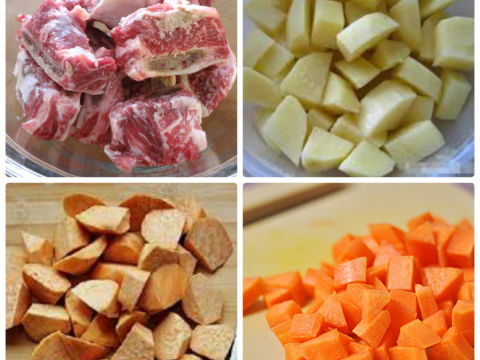 2. Cà ri sườn lợn. Nguyên liệu: Sườn lợn, nấm rơm, khoai môn, khoai lang, cà rốt, khoai tây, sữa tươi, nước cốt dừa, hành ngò, tỏi, hành tím, gia vị, bột cà ri. Ảnh: Nauzi.com.