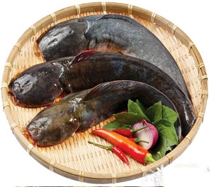 1. Cá trê nấu tỏi. Nguyên liệu: Cá trê, nấm mùa đông, tỏi, rau cần, gừng, đậu phụ khô. Cá trê mổ bỏ hết ruột, rửa sạch, chặt từng khúc, tráng nước sôi. Rau cần rửa sạch, thái đoạn. Đậu phụ ngâm cho mềm, nấm ngâm cho nở. Ảnh: cakhotranluan.com.
