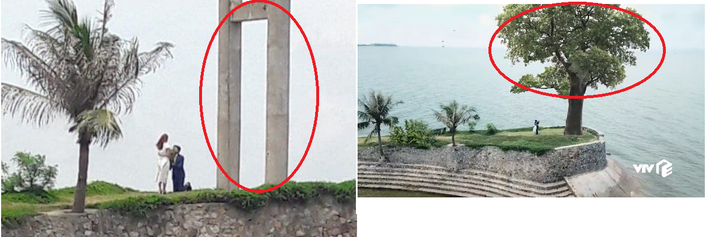 Lãng mạn là thế nhưng Vũ khiến nhiều người phải bật cười vì màn cầu hôn khác người. Thay vì quỳ bằng một chân thì bố cu Bon lại quỳ cả hai chân như thể rất hối lỗi. Fan còn tinh mắt phát hiện ra cây cột điện trong bức ảnh hậu trường trước đó bị rò rỉ đã được "hô biến" thành một cái cây sừng sững trong phim.