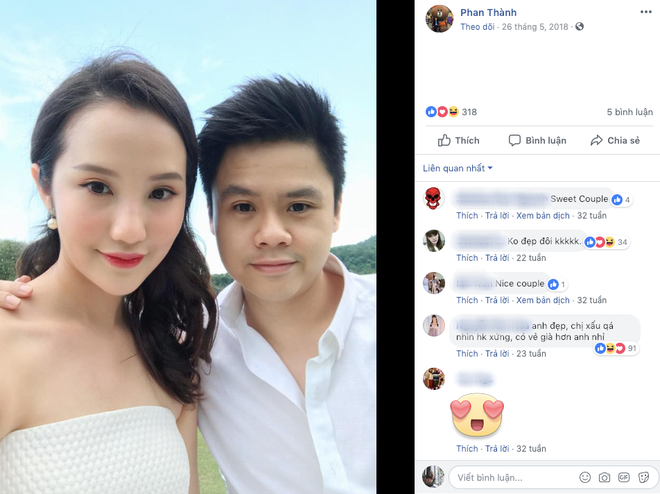Phan Thành thường xuyên nhắc đến cuộc sống độc thân. Những cuộc đi chơi với bạn bè cũng không có bóng dáng bạn gái Primmy Trương. Bức ảnh chụp chung của cặp đôi lưu trên trang cá nhân của Phan Thành từ hồi tháng 5/2018.