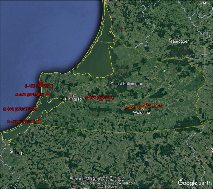 Thật vậy, theo cơ quan báo chí Quân khu phía Tây hôm 4/3/2019, lực lượng phòng không ở tỉnh Kaliningrad đã được bổ sung thêm các tiểu đoàn tên lửa S-400 Triumph bên cạnh các đơn vị S-300PS để tăng cường khả năng phòng không của vùng đất nằm tách biệt hẳn với lãnh thổ Liên bang Nga. Nguồn ảnh: Wikipedia