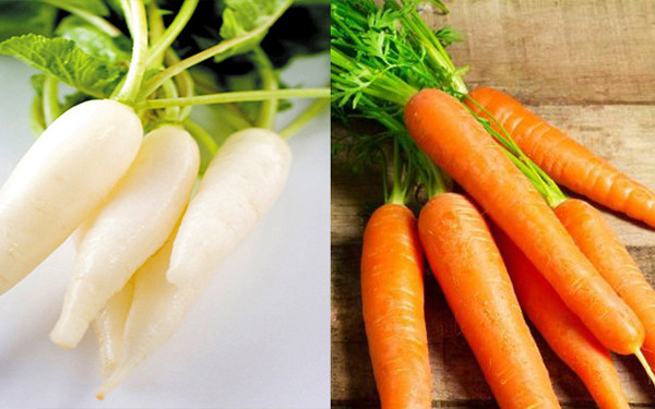 Không kết hợp củ cải trắng với cà rốt. Bình thường, củ cải chứa lượng vitamin C cực cao. Thế nhưng, axit ascorbic trong cà rốt có thể phân giải vitamin C của củ cải. Các nhà khoa học cũng nhấn mạnh, không riêng củ cải trắng, kết hợp cà rốt với hầu hết thực phẩm giàu vitamin C đều có phản ứng tương tự.