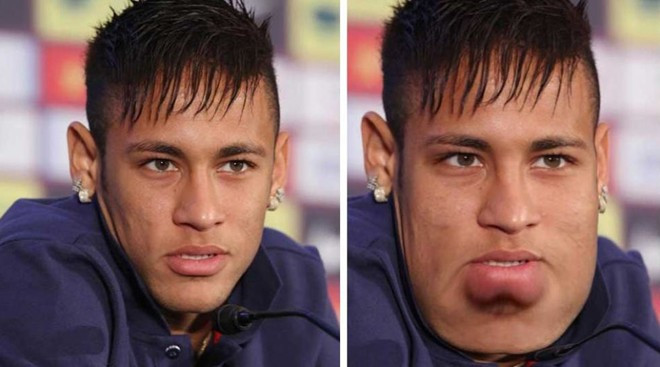Chân sút của Barca trông như mắc quai bị nếu anh tăng cân đột biến.