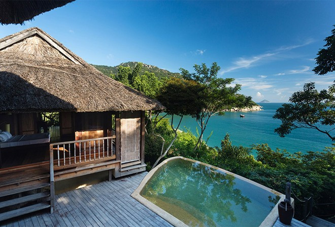 Biệt thự số 5 của Six Senses Ninh Van Bay đã đoạt giải Smith Hotel Awards hạng mục Phòng nghỉ quyến rũ nhất hành tinh, với không gian lãng mạn hoàn hảo cho các cặp đôi. Ảnh: Sixsenses.