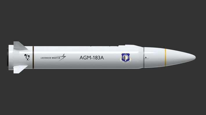 Theo những thông tin được công khai, tốc độ của tên lửa AGM-183 sẽ đạt tới Mach 20. Ngay cả hệ thống phòng không S-400 hiện đại nhất của Trung Quốc cũng gần như không thể đánh chặn các mục tiêu siêu thanh như vậy. Ảnh: Tên lửa AGM-183 - Nguồn: Lockheed Martin