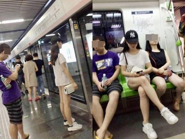 Một cô gái có cách ăn mặc không giống ai được chia sẻ cũng khiến dân tình “nhức mắt”. Được biết, sự việc xảy ra tại một ga tàu điện ngầm. Nữ chính đội mũ lưỡi trai, đeo túi xách, mặc áo phông và đi giày thể thao màu trắng.