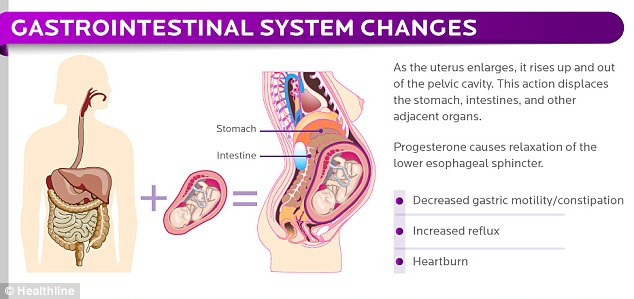 Các hormone progesterone tăng trong thai kỳ có thể làm tăng thời gian lưu thức ăn trong dạ dày, giảm trương lực cơ vòng, giảm nhu động ruột... gây ra các triệu chứng dạ dày thực quản ở thai phụ, kể cả hội chứng trào ngược dạ dày thực quản.