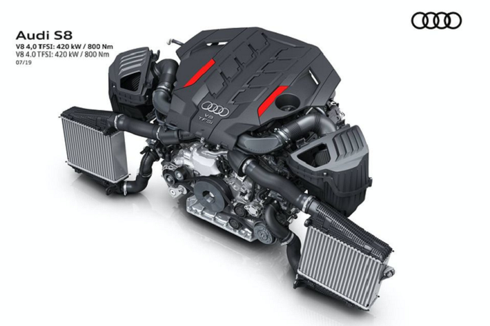 Kết nối tới hộp số tự động 8 cấp Tiptronic và hễ dẫn động bốn bánh Quattro AWD tiêu chuẩn với khóa vi sai trung tâm, khối máy V8 cho S8 khả năng “bắn” lên 100 km/h chỉ trong 3.8 giây, trước khi đạt tốc độ tối đa được lập trình giới hạn 250 km/h cho dù sở hữu trọng lượng lên tới 2.23 tấn.