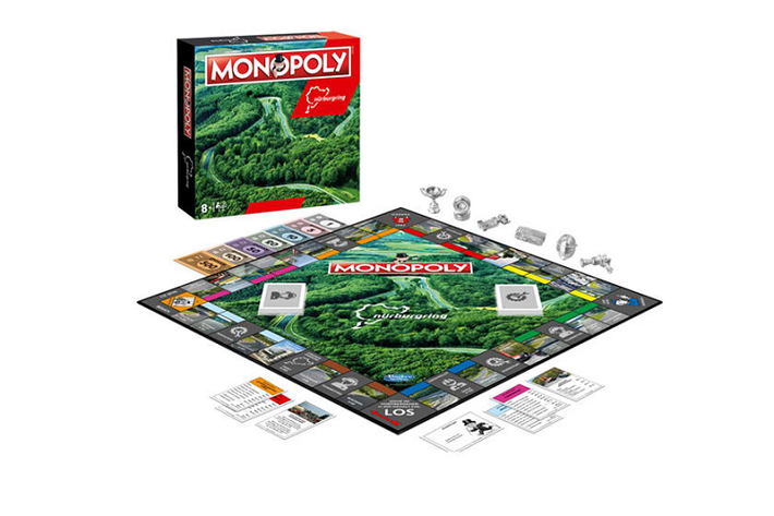 7. Monopoly phiên bản đường đua Nurburgring (cờ tỷ phú) Monopoly là một loại cờ do hãng Parker Bros. sản xuất. Người chơi sẽ phải tư duy, tính toán thông qua các hoạt động mua, cho thuê và bán bất động sản với bản đồ là đường đua Nurburgring nổi tiếng thế giới để giành chiến thắng. Phiên bản đường đua Nurburgring của Monopoly hiện được bán tại Đức với giá khoảng 50 USD.