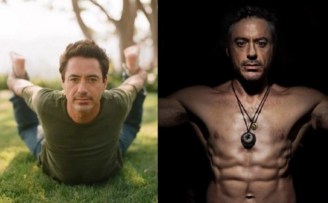 2. Robert Downey Jr: Anh chàng "Iron Man" cũng là một tín đồ trung thành với các bài tập yoga và thiền. Trước kia, Robert từng nghiện ma túy, do vậy, anh tập yoga để vượt qua cơn nghiện, tăng cường sức khỏe.