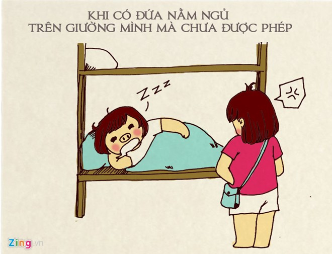 Nhiều bạn trẻ cho biết, chuyện bị chiếm giường, đi chơi về không có chỗ ngủ vẫn thường xuyên xảy ra.