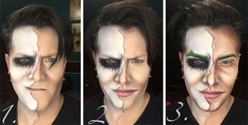 Cận cảnh từng bước "biến hóa" của Argenis Pinal khi hóa trang thành ác nhân Joker.